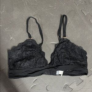 Aerie Black Floral Lace Bralette